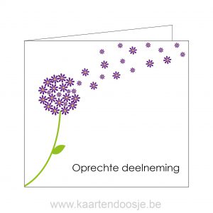 deelnemingskaart condoleancekaart innige deelneming bloem Oudenaarde modern