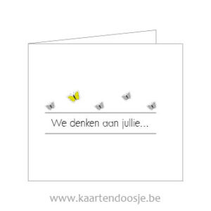 Wenskaarten afscheid deelneming we denken aan jullie geel