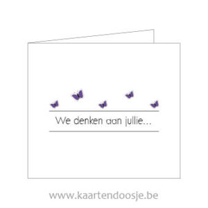 Wenskaarten afscheid deelneming we denken aan jullie paars