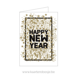 Kerstkaartje happy new year sterren